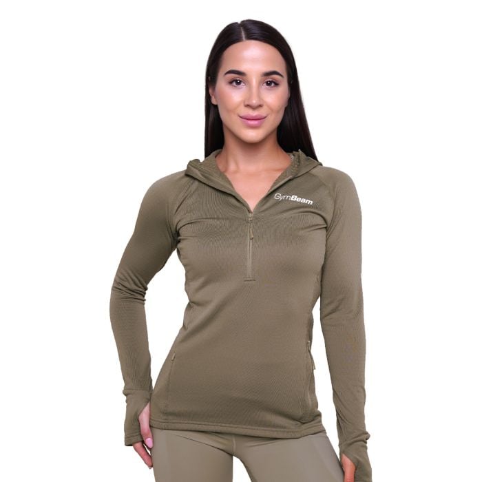 Ženska majica za trčanje 1/2 Zip Vetiver - GymBeam M