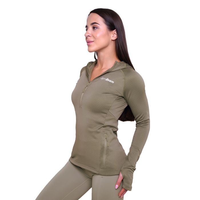 Ženska majica za trčanje 1/2 Zip Vetiver - GymBeam M