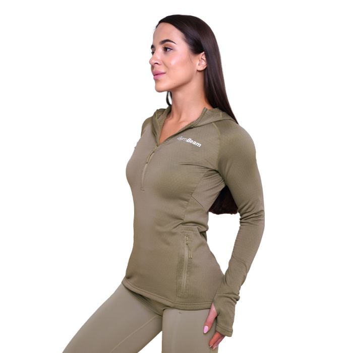 Ženska majica za trčanje 1/2 Zip Vetiver - GymBeam M