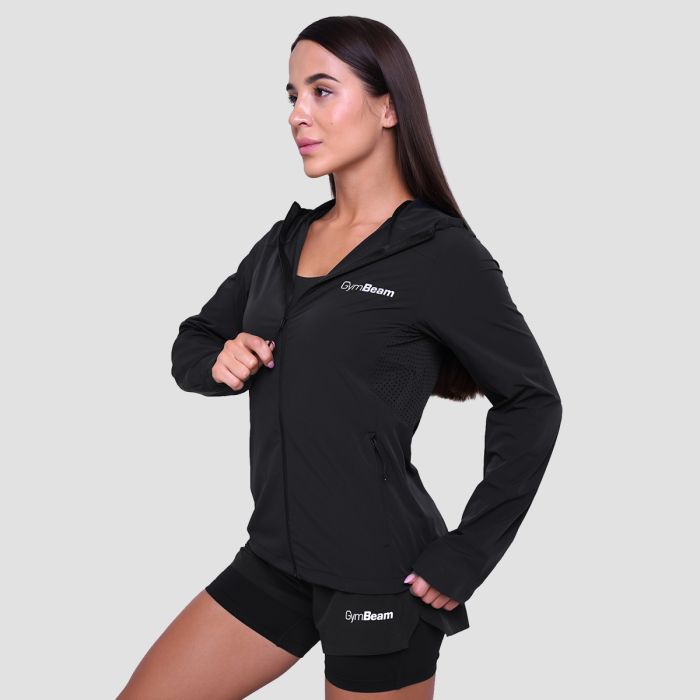 Ženska jakna za trčanje Pulse Black - GymBeam XXL