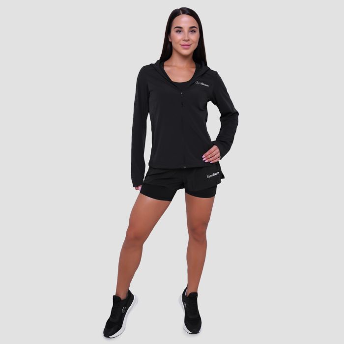 Ženska jakna za trčanje Pulse Black - GymBeam XXL