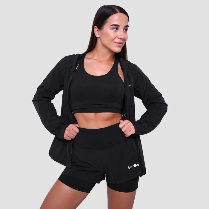 Ženska jakna za trčanje Pulse Black - GymBeam XXL