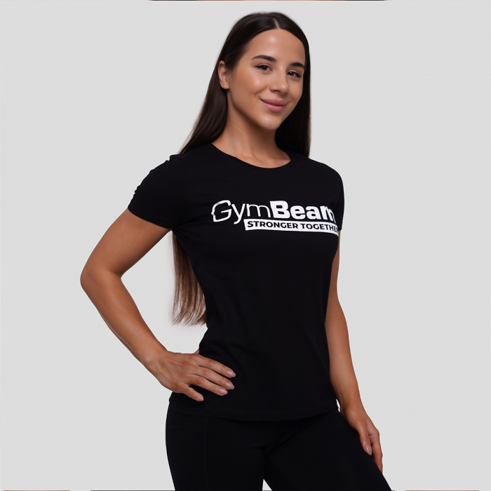 Women‘s Stronger Together T-shirt Black - GymBeam XXL