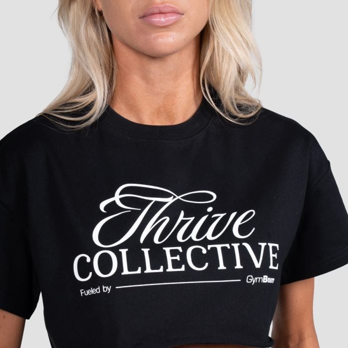 Ženski Crop Top Thrive Black - GymBeam L