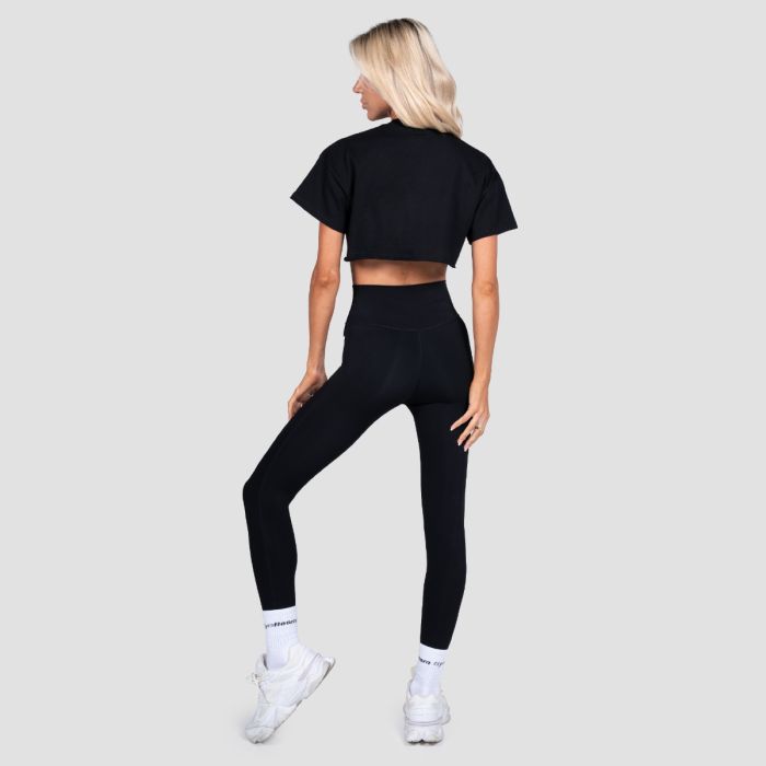 Ženski Crop Top Thrive Black - GymBeam L