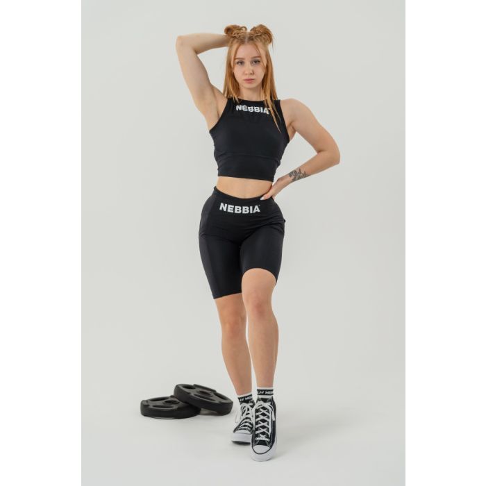 Women’s Gym Therapy Cropped Tank Top Black - NEBBIA L