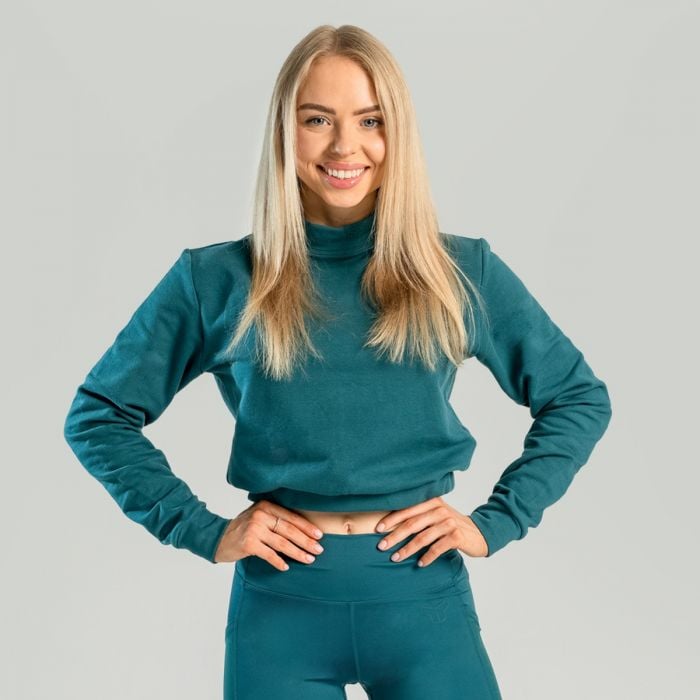 Ženska majica dugih rukava Essential High Neck Deep Teal - STRIX XL