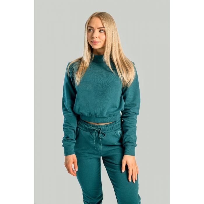 Ženska majica dugih rukava Essential High Neck Deep Teal - STRIX XL