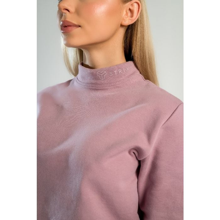 Ženska majica dugih rukava Essential High Neck Mauve - STRIX S