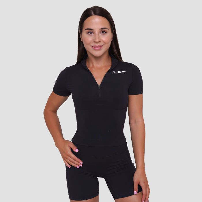 Ženska majica Ignite Cropped Black - GymBeam L