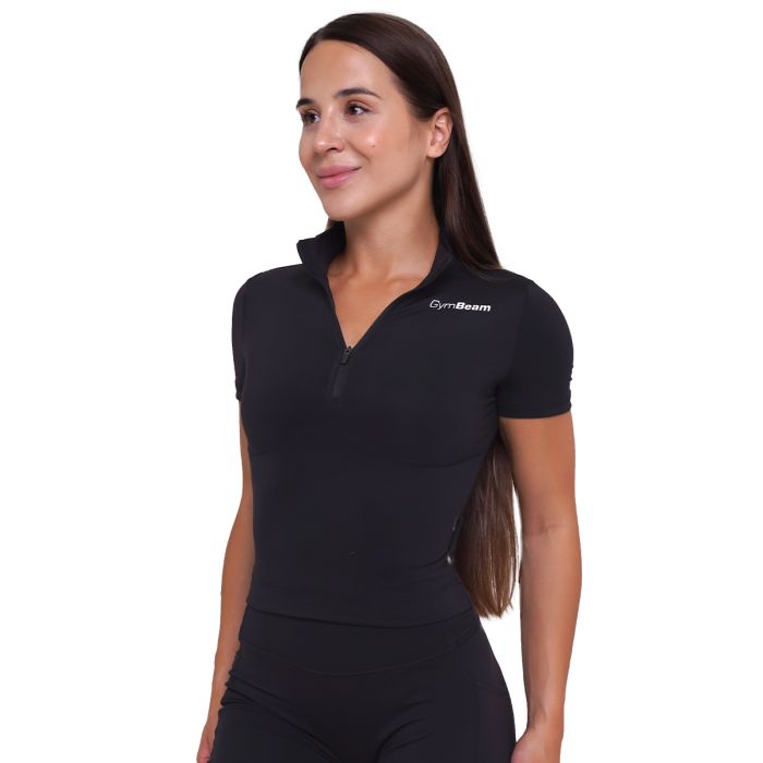 Ženska majica Ignite Cropped Black - GymBeam L