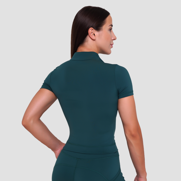 Ženska majica Ignite Cropped Dark Green - GymBeam XXL