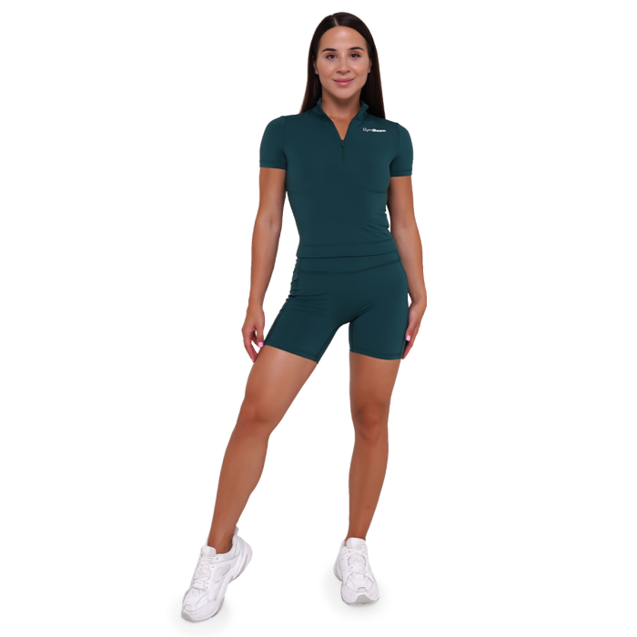 Ženska majica Ignite Cropped Dark Green - GymBeam XXL