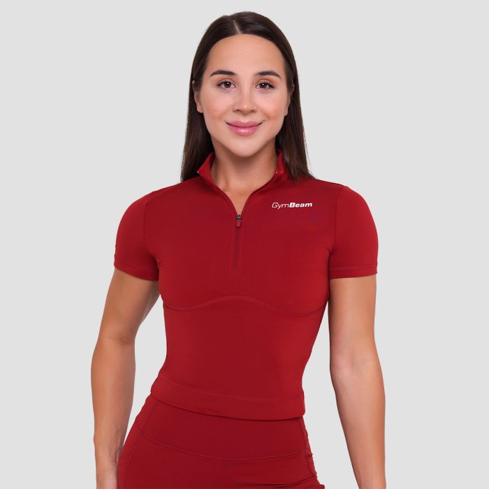 Ženska majica Ignite Cropped Dark Red - GymBeam S