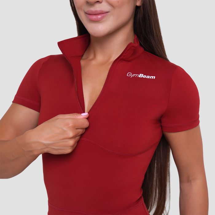 Ženska majica Ignite Cropped Dark Red - GymBeam S