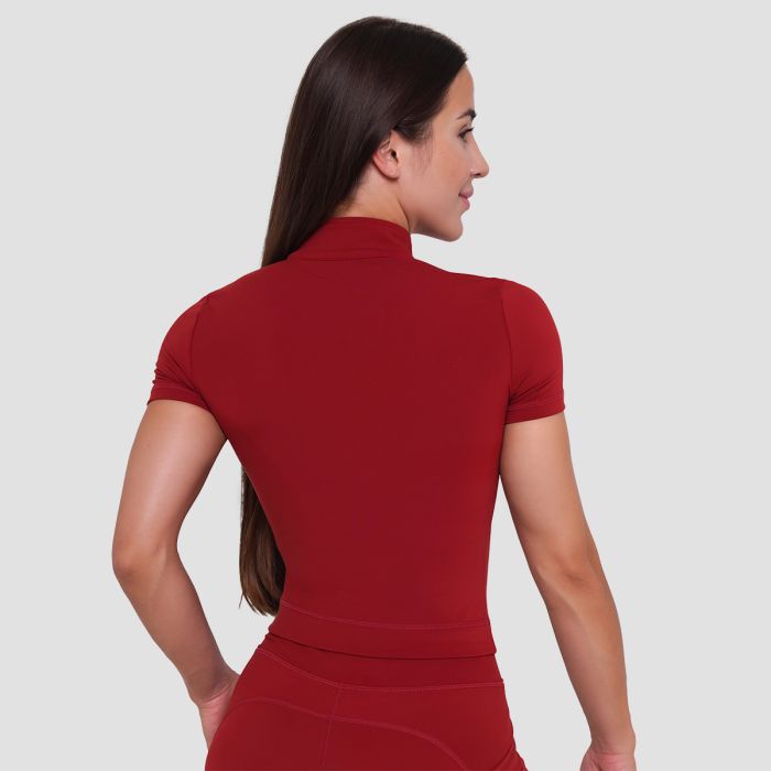 Ženska majica Ignite Cropped Dark Red - GymBeam S