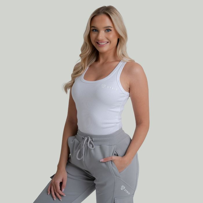 Ženska majica bez rukava Ribbed White - STRIX L