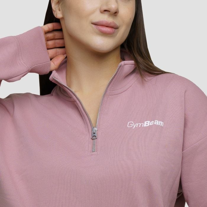 Women‘s Agile 1/2 Zip Jumper Woodrose - GymBeam XL