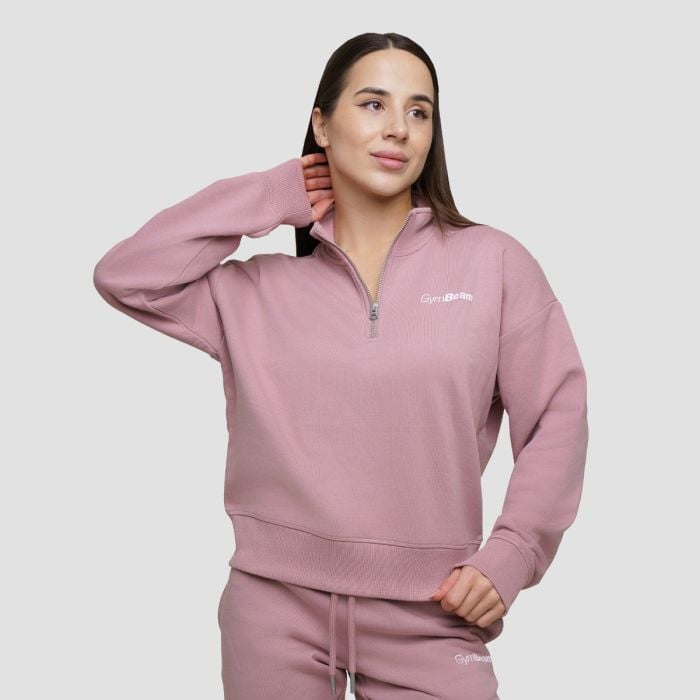 Women‘s Agile 1/2 Zip Jumper Woodrose - GymBeam XL