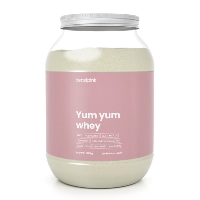 Yum Yum Whey - BeastPink + pokloni 1000 g - vanilija  - sladoled