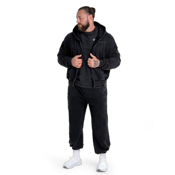 Muška dukserica Zip Up Washed Black - STRIX M