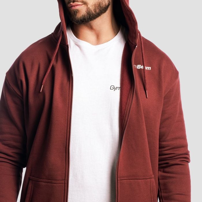 Muška dukserica Zone Zip Up Cherrywood - GymBeam XXL