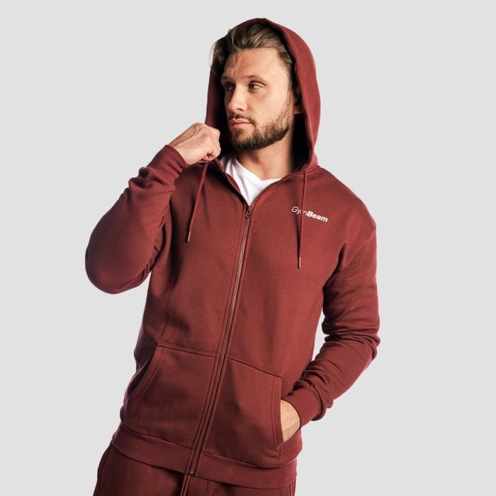 Muška dukserica Zone Zip Up Cherrywood - GymBeam XXL