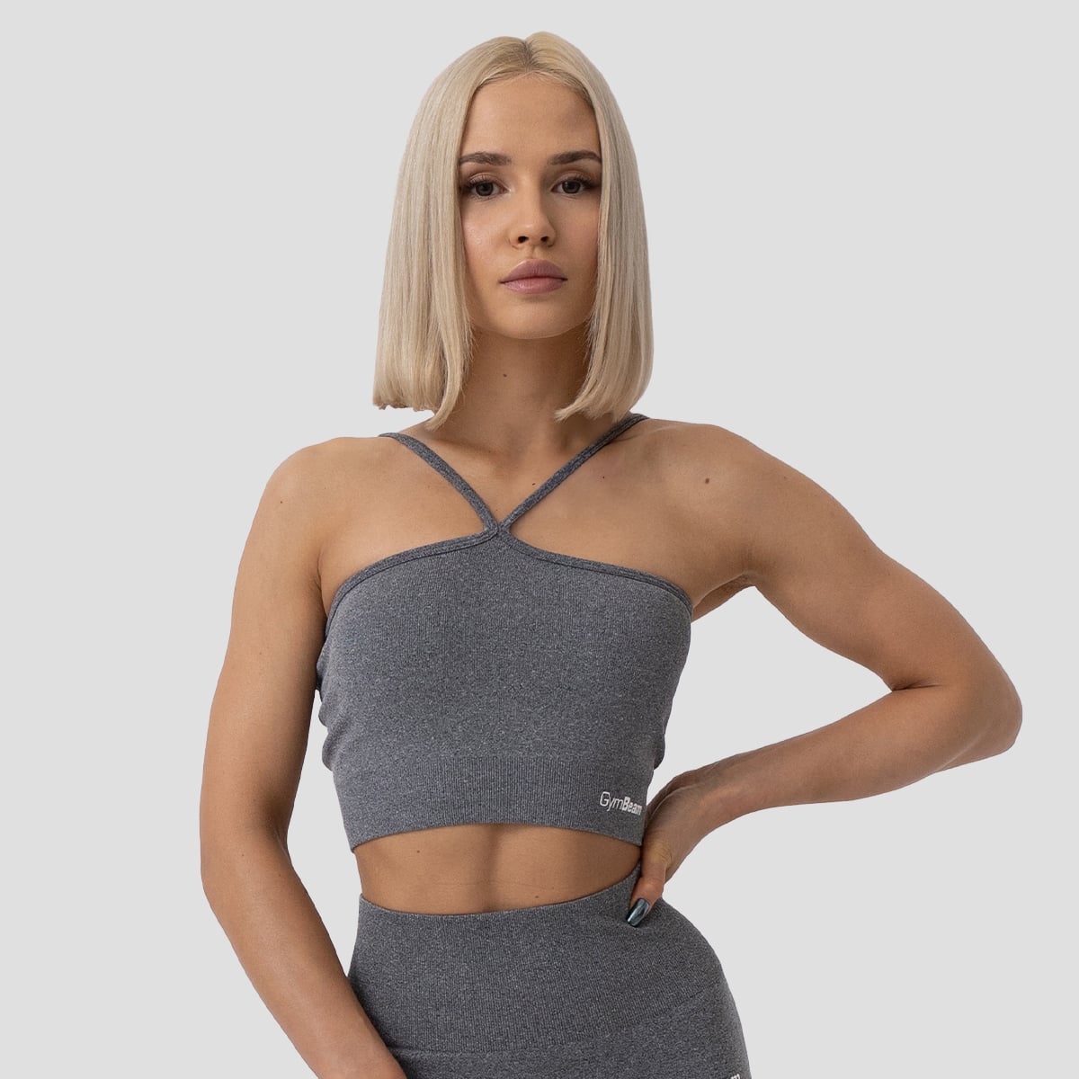 Sportski halter top FLO Grey - GymBeam