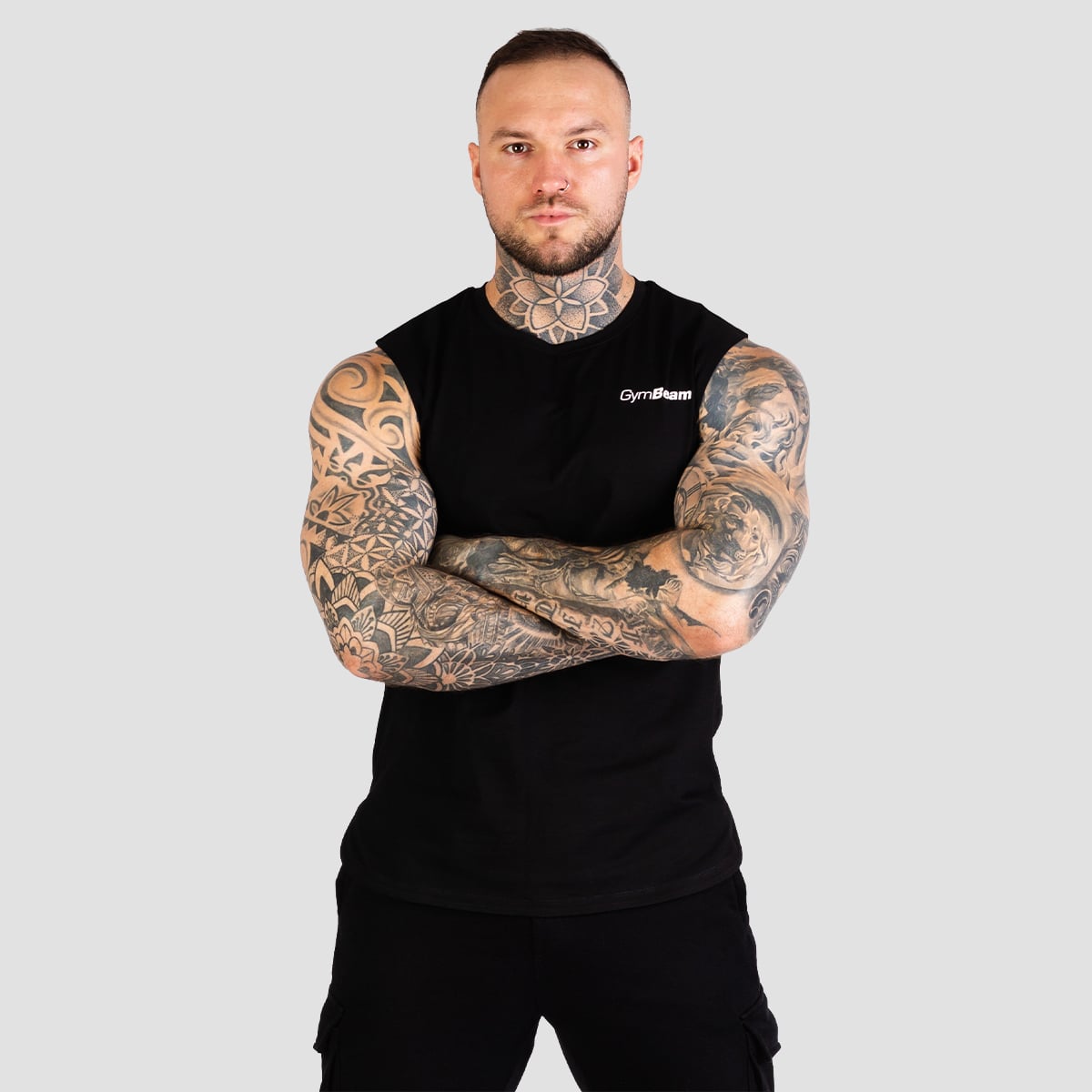 Muška majica bez rukava TRN Black - GymBeam