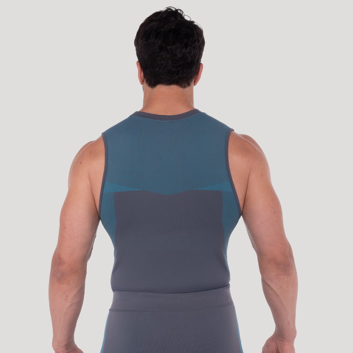 Majica bez rukava OG1 Seamless Grey/Blue - GymBeam