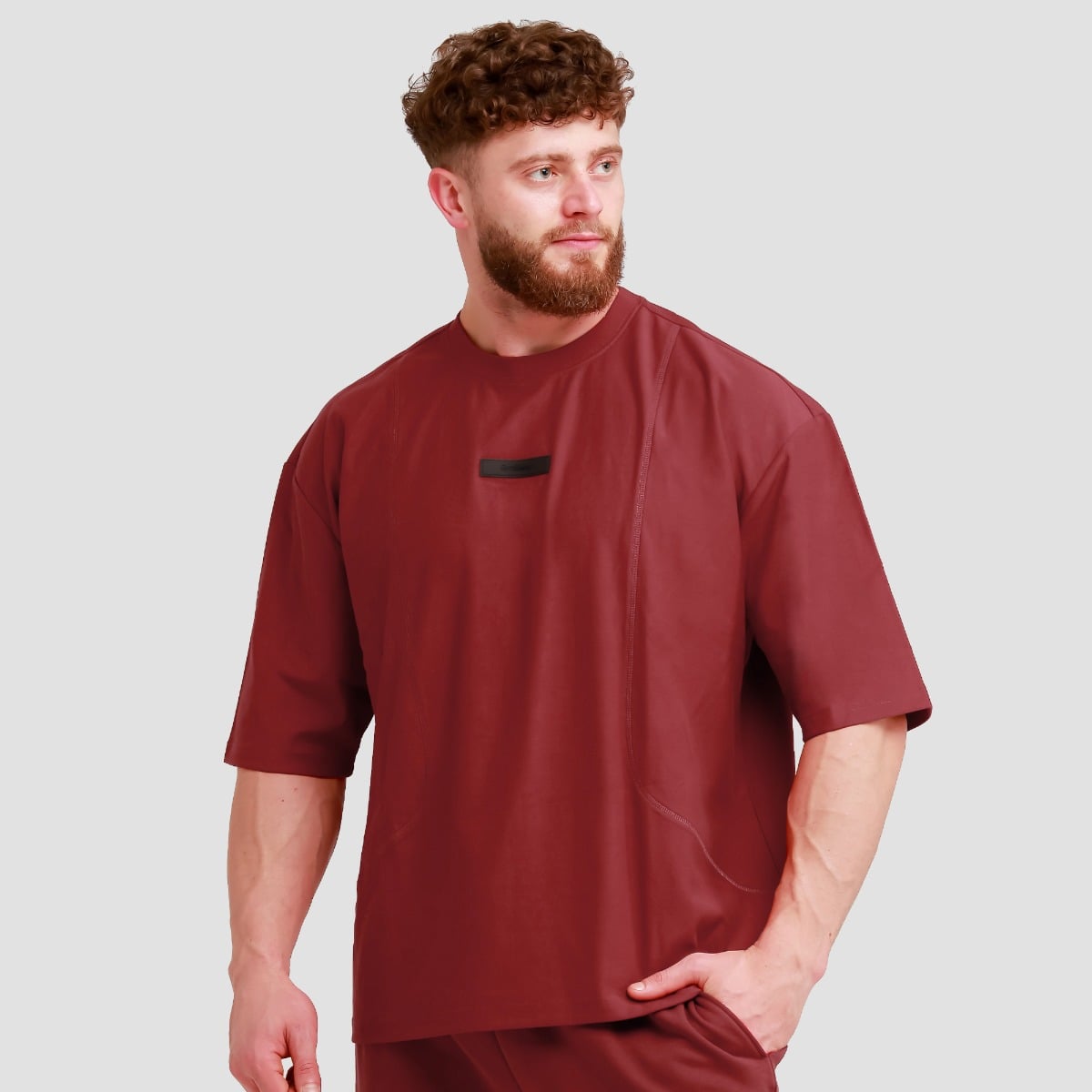 Muška oversized majica Unstoppable Red - GymBeam
