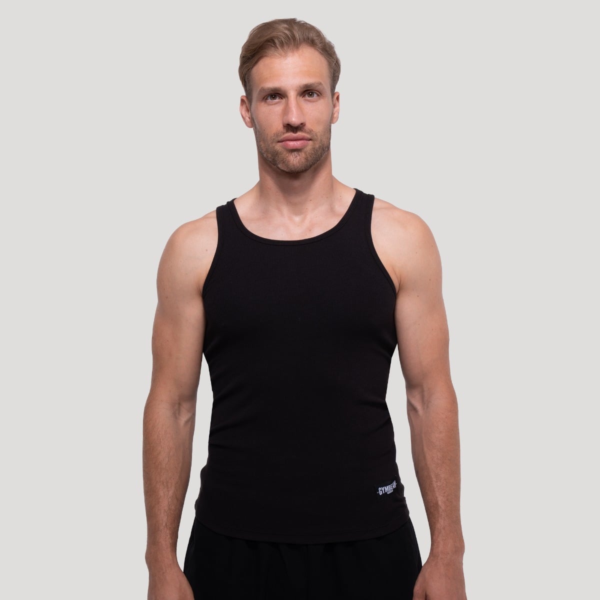 Persistence Ribbed Black Tank Top - GymBeam