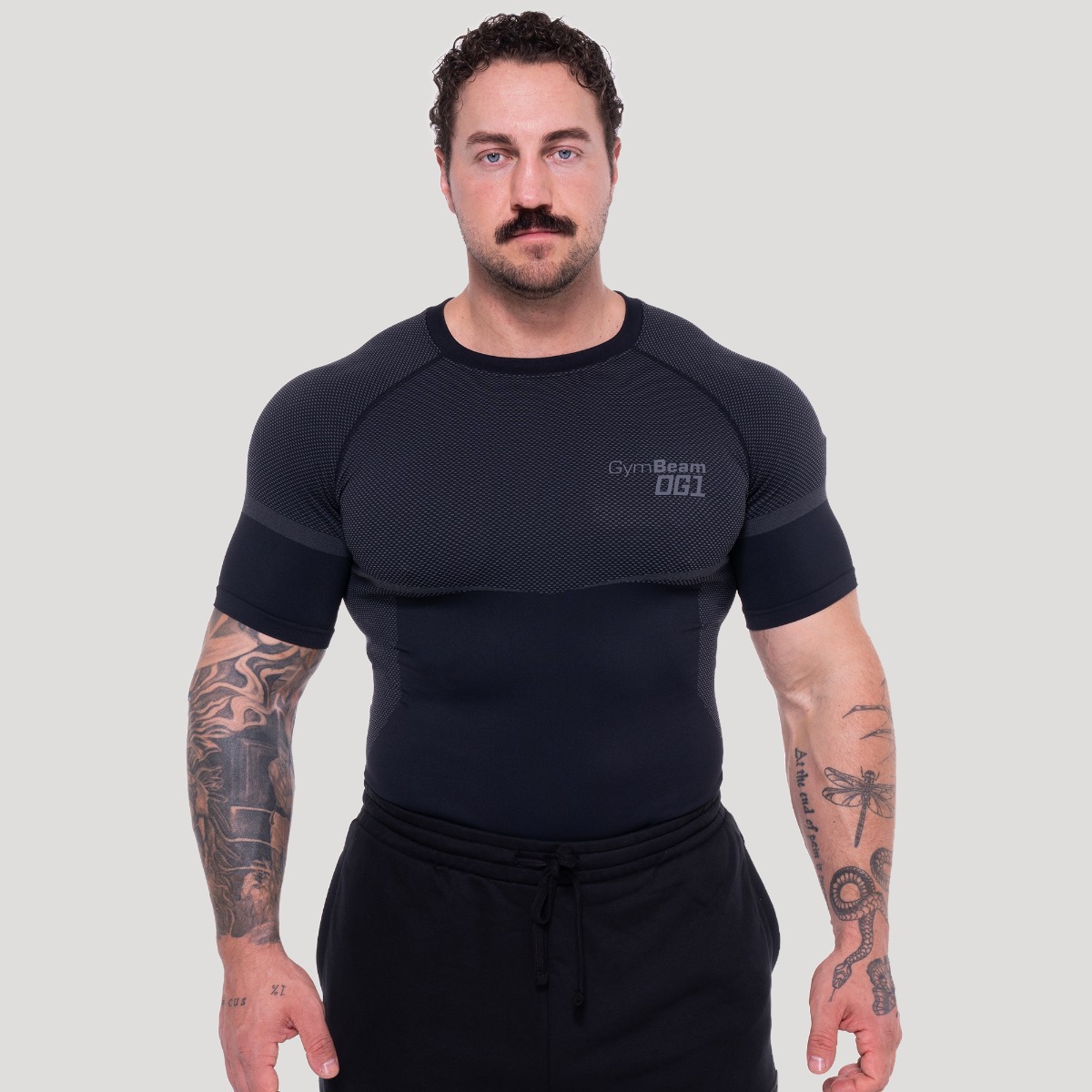 Majica kratkih rukava OG1 Seamless Black/Grey - GymBeam