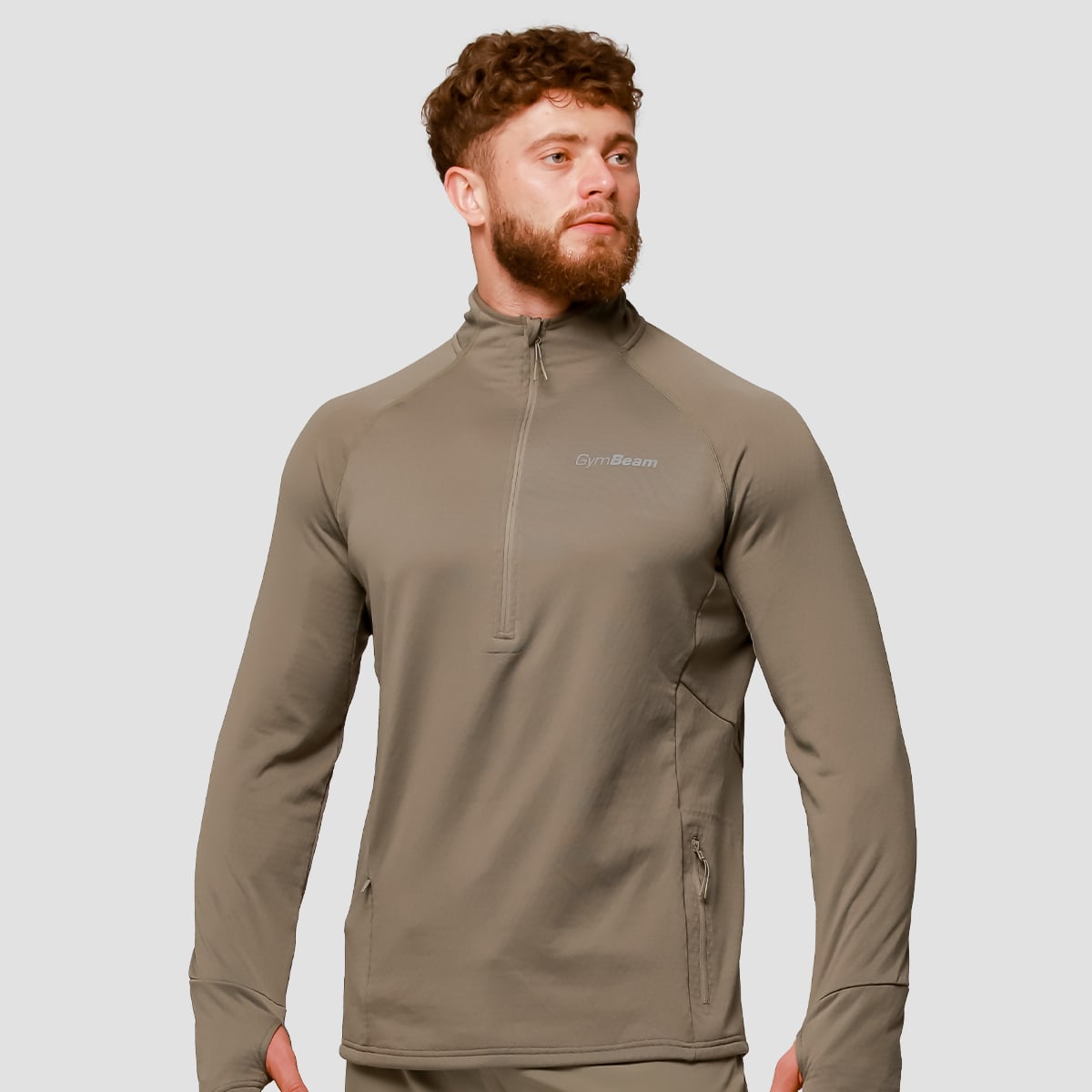 Majica za trčanje Pulse 1/2 Zip Vetiver - GymBeam