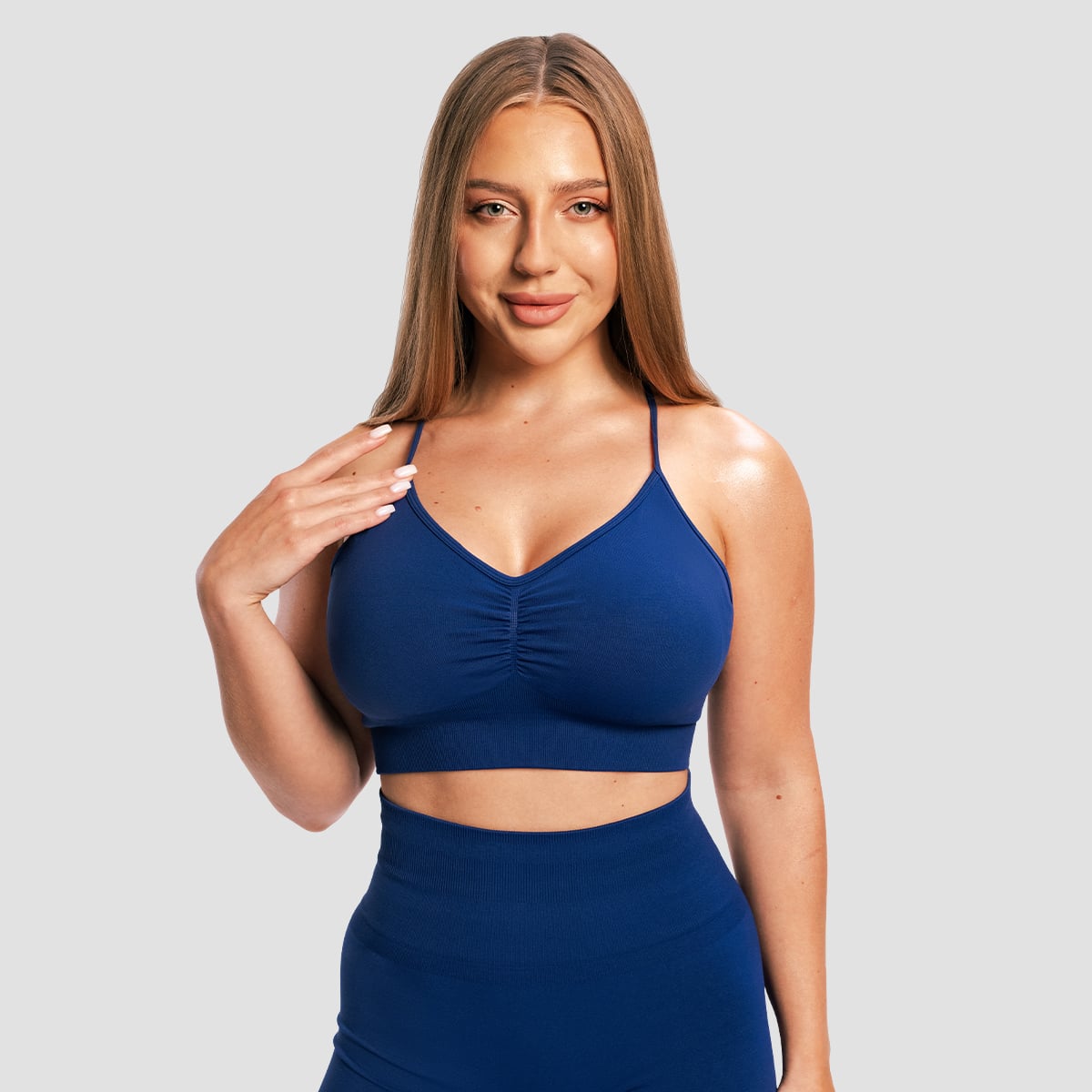 Sportski grudnjak Sculpt Seamless Navy - GymBeam