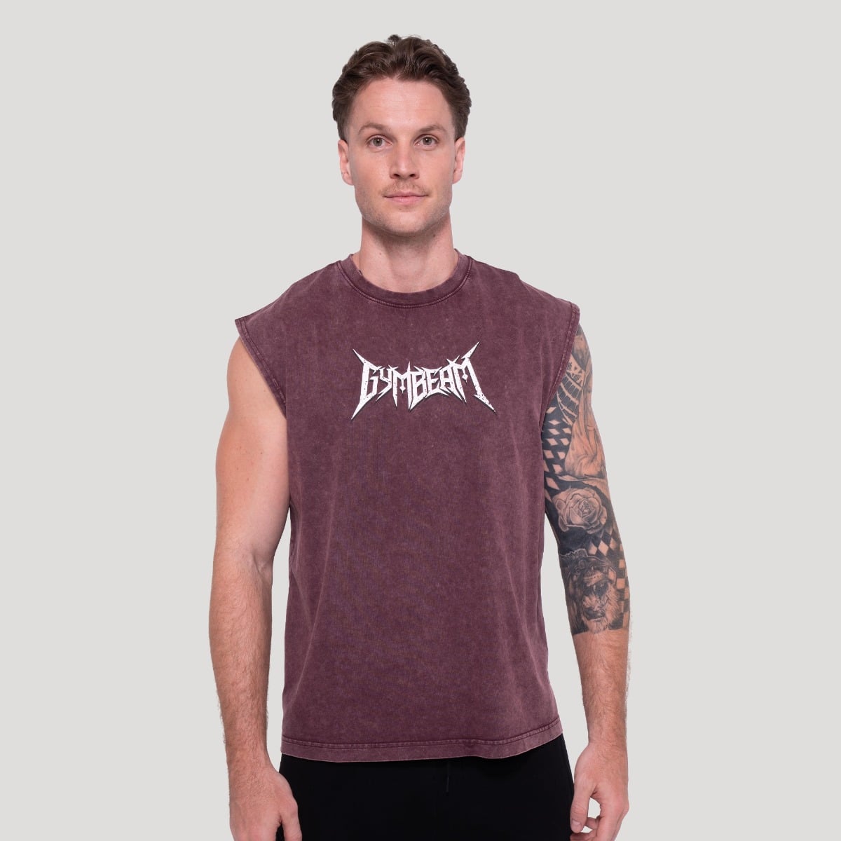 Muška majica bez rukava Spike Burgundy - GymBeam