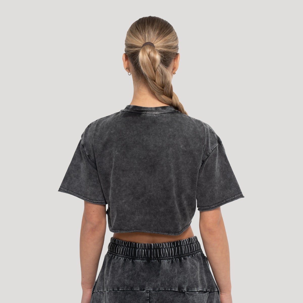 Ženska Cropped majica Abyss Charcoal  - GymBeam