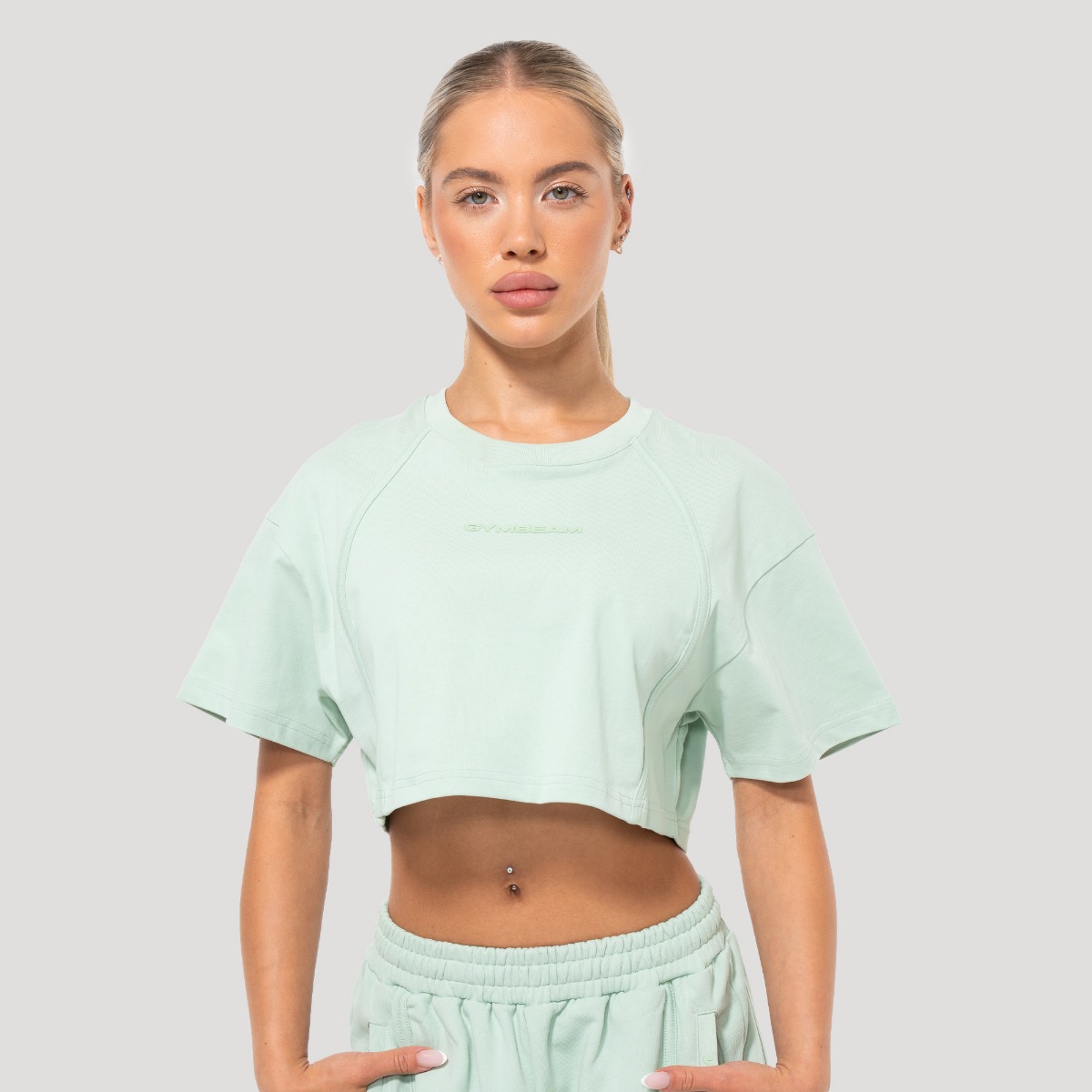Women‘s Mochi Cropped T-Shirt Green - GymBeam
