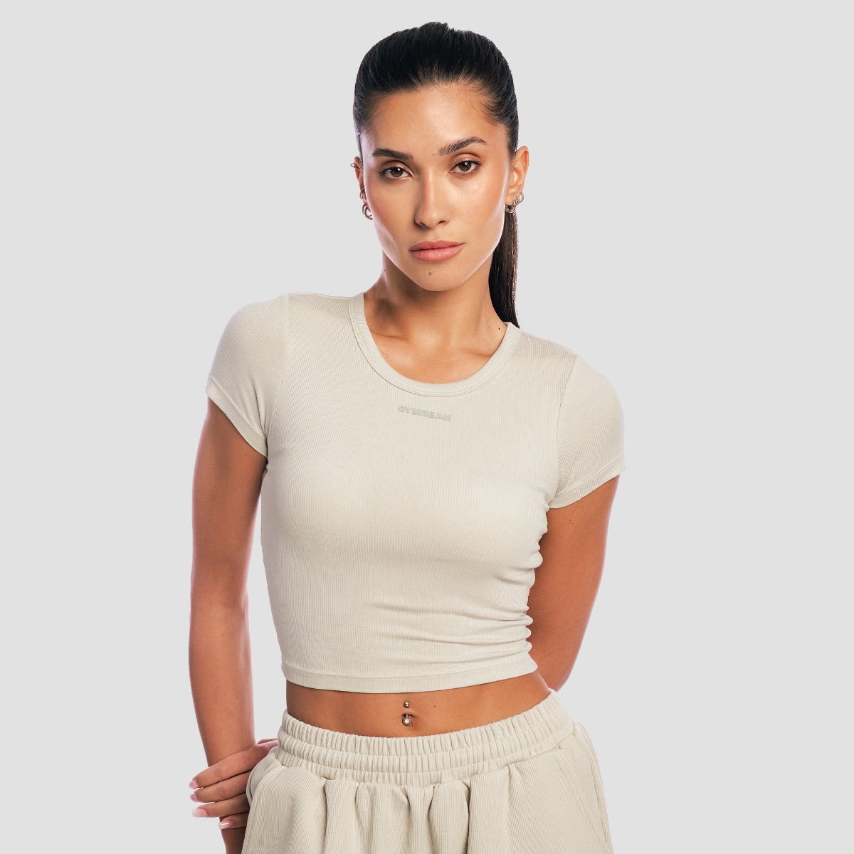 Women‘s Aura Cropped T-Shirt Grey - GymBeam