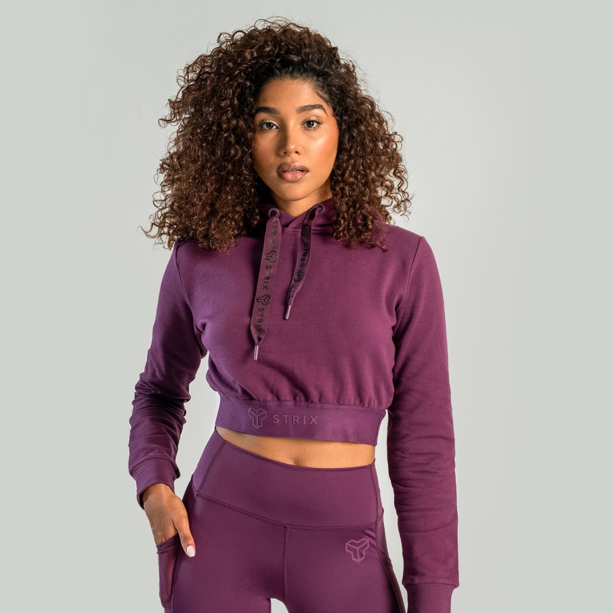 Ženska dukserica Essential Cropped Plum – STRIX