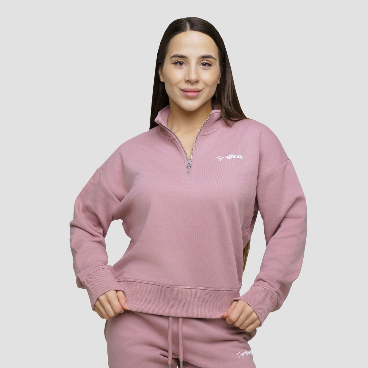 Ženska dukserica Agile 1/2 Zip Woodrose - GymBeam