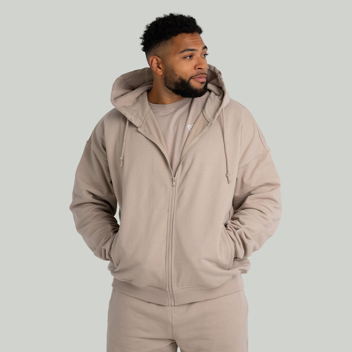 Muška dukserica Zip Up Taupe - STRIX